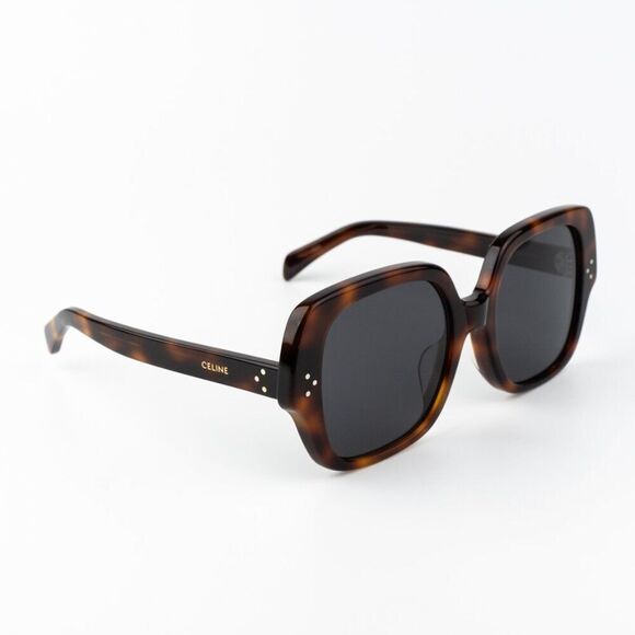 Celine 3 DOTS Women Sunglasses Medium Havana Smoke Grey Geometric CL40241F 53A main image 5